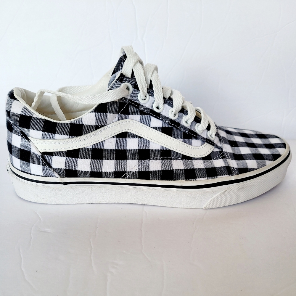 Vans Black & White Gingham Low-Top Sneakers